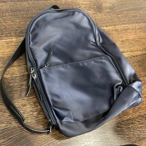 Philip lim navy blue silk backpack